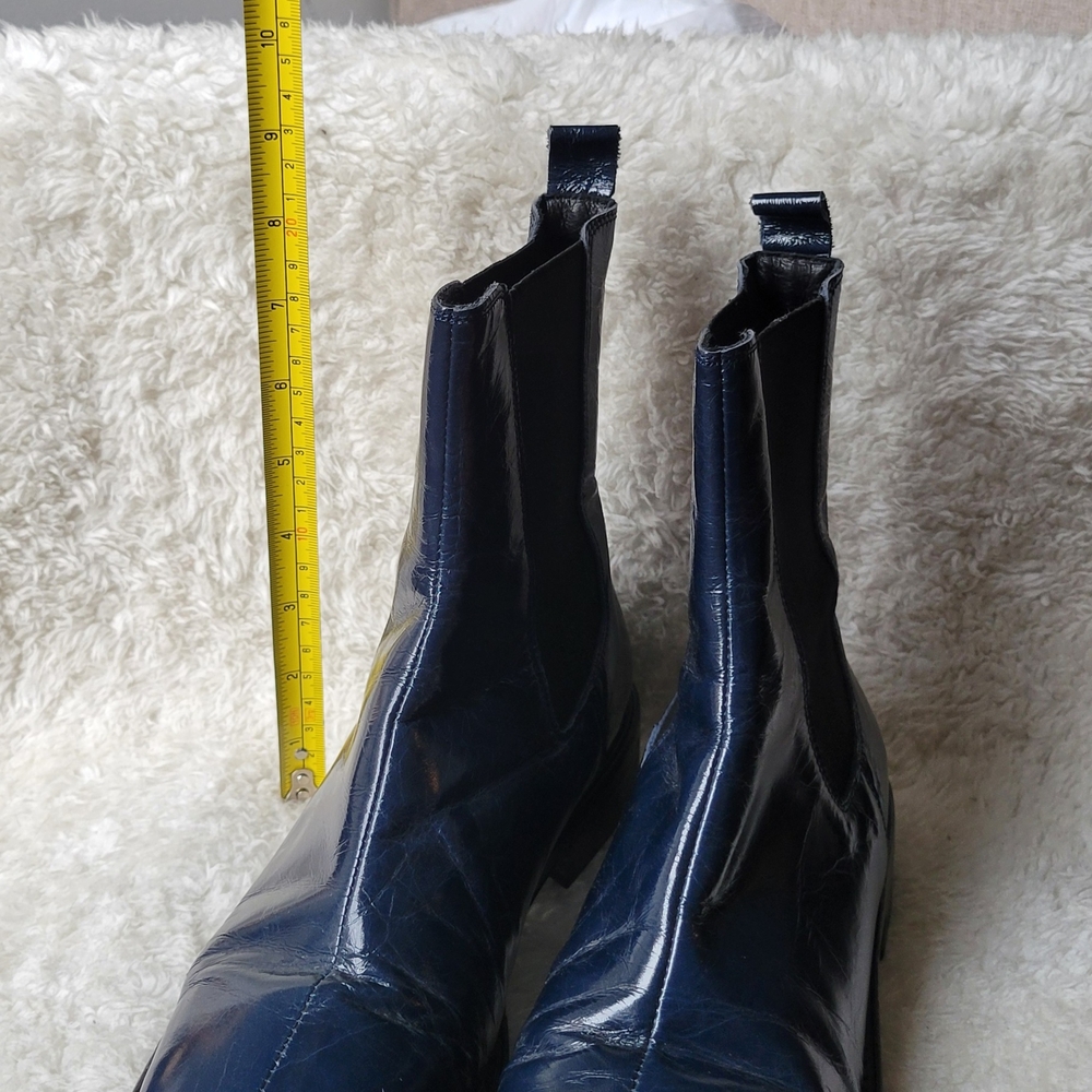 🔥🔥MADE IN SPAIN L'INTERVALLE Women's Navy Ankle Boots Barely Worn - Picture 3 of 16